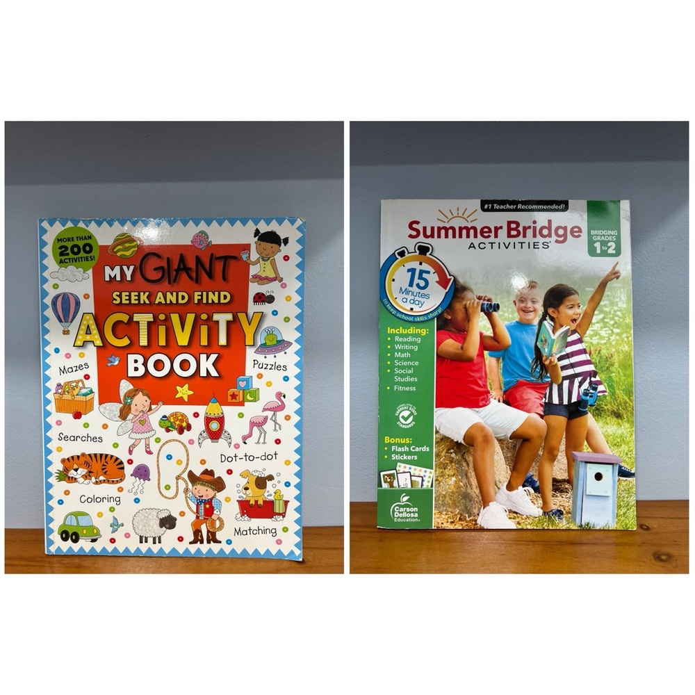Lot 2 Activity Books: My Giant Seek And Find Activity Book AND Summer Bridge 1-2